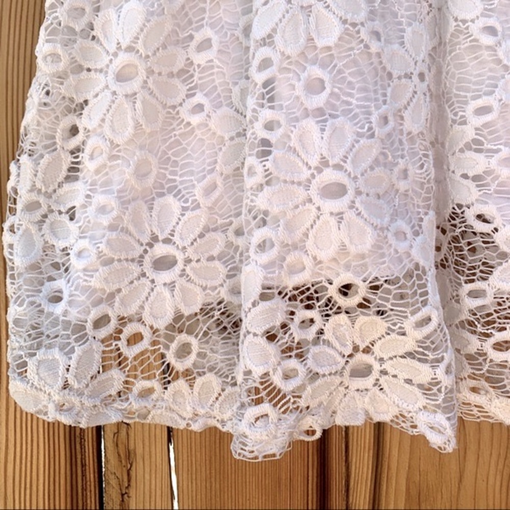 Ginger G White Floral Lace Sleeveless Dress | S - Picture 4 of 5